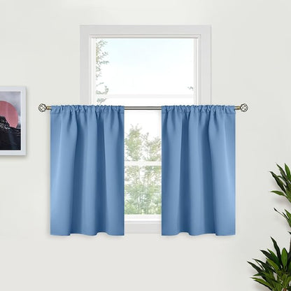 BGment Denim Blue Blackout Curtains 36 Inches Long by BGment