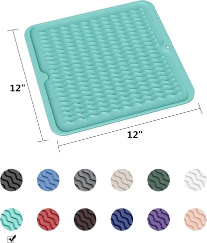 ZLR Silicone Dish Drying Mat for Kitchen Counter, Eco-Friendly Fast Dry Dish Mat - Image 6