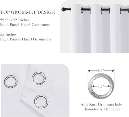 PONY DANCE Pure White Blackout Curtains - Image 4