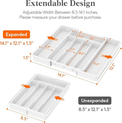 Lifewit Silverware Drawer Organizer, Expandable Utensil Tray - Image 2