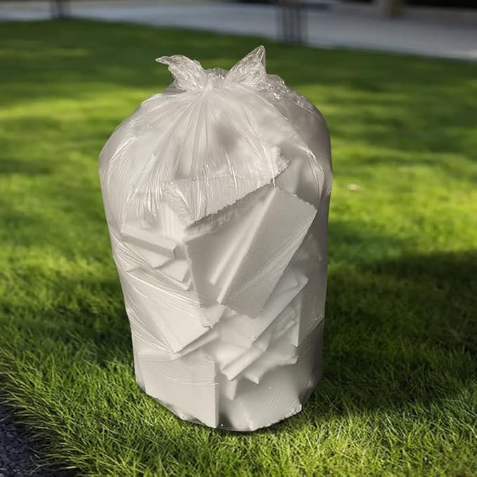 TYPLASTICS 55 Gallon Clear Trash Can Liners - 36" x 60" - High Density Garbage Bags - Case of 200 - Multipurpose for Office, Outdoor, Recycling, Industrial and Commercial