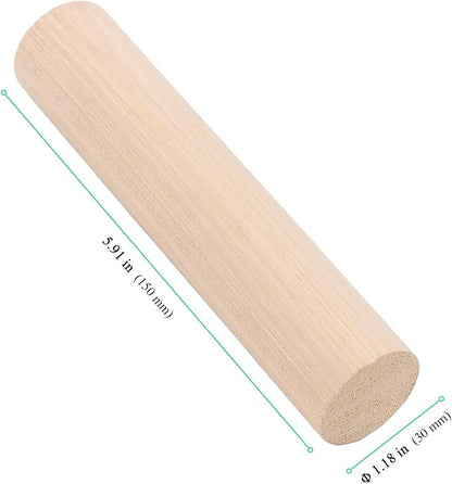 Wooden Rolling Pin Set, 6 x 1.2 Inch Mini Dough Rollers - Image 2