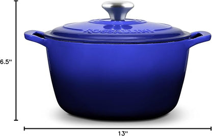 ROSSALLINI Signature Enameled Cast Iron Dutch Oven, Non-Stick Serving Pot - Image 10