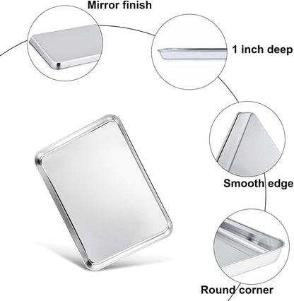 TeamFar Baking Tray and Rack Set, Stainless Steel Baking Pan Cookie Sheet - Image 4