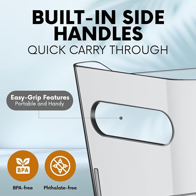 Clear Plastic Storage Bins, Refrigerator Freezer Fridge Organizer Storage - Image 4