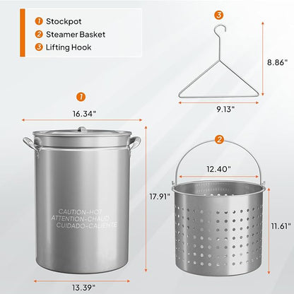 ROVSUN 44-Quart Stainless Steel Turkey Fryer & Seafood Boil Pot - Image 6