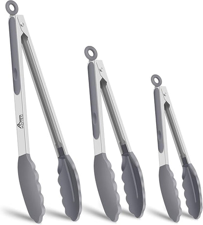 HOTEC Premium Stainless Steel Locking Kitchen Tongs by Hotec