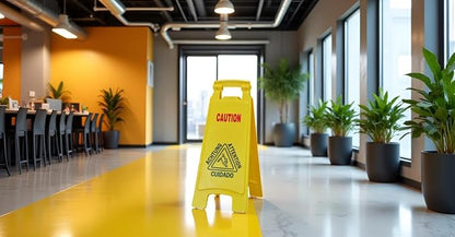 Wet Floor Sign, Slippery When Wet A-Frame Caution Sign, Bright Yellow 2 PACK - Image 4