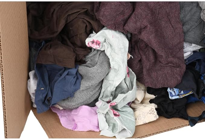 PRO SOURCE Low Lint Reclaimed Cotton Shop Rags, Washable Reusable Disposable (50 lb Box)