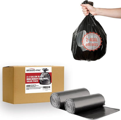 2-4 Gallon Trash Bags, Small Trash Can Bin Liners by BEIDOU-PAC