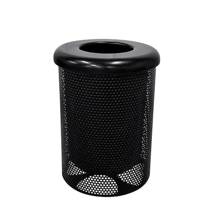 COATEDOUTDOORFURNITURE RFT-P-BLK Heavy Duty Round Trash Receptacle by CoatedOutdoorFurniture