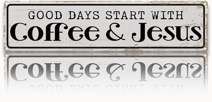Coffee Signs for Coffees Station Decor, Good Days Start by Unknown
