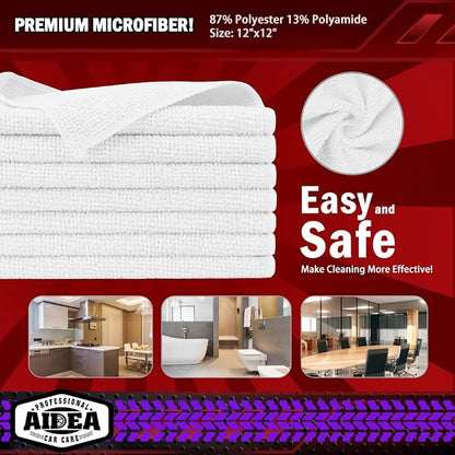 AIDEA Microfiber Cleaning Cloth White 10PK, Microfiber Towels - Image 6
