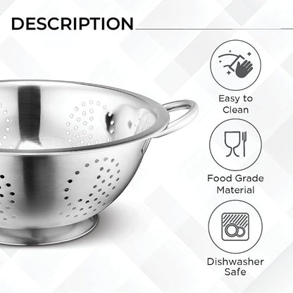 Avador Set of 3 Stainless Steel Colanders, Comes in 1.5 Quart 3qt Quart and 5 - Image 6