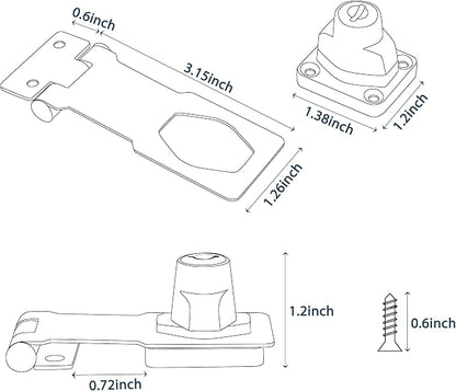 Alise Keyed Hasp Lock, 3 Inch Safety Packlock Clasp Hasp Lock Latch - Image 3
