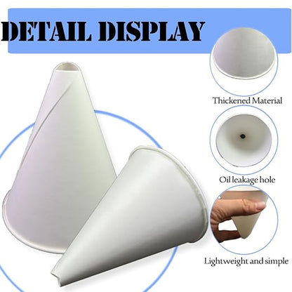 100 Pcs Paper funnels for Motor Oil 6oz Disposable Engine Oil Funnels Paper - Image 2