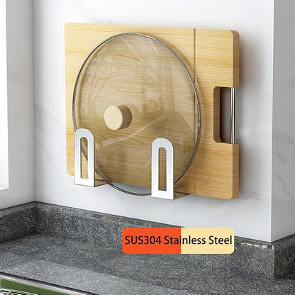 Self Adhesive Stainless Steel Pan Cover Racks, Pantry Organization Rack - Image 4