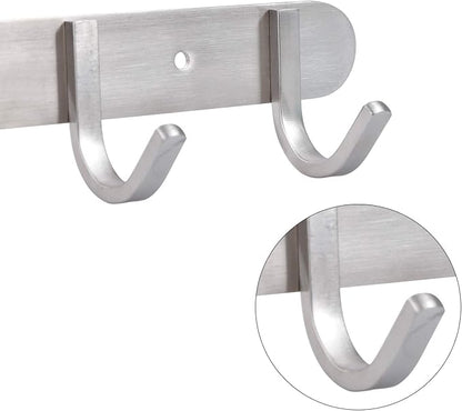 Coat Hook Rack Brushed Nickel 10.6-Inch Coat&Towel Hook Rail Wall Mounted - Image 4