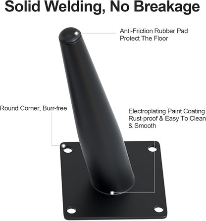 4PCS 5 Inch Matte Black Tapered Angled Legs - Image 4