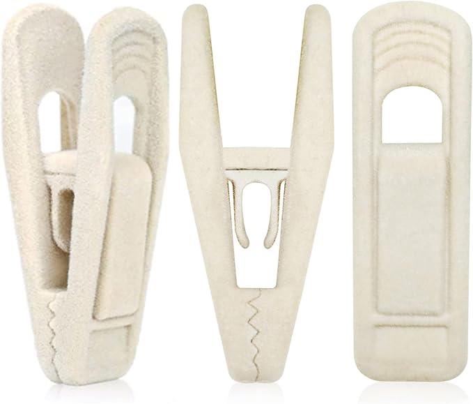 Beige Velvet Hanger Clips, Non-Slip Velvet Clip Work Perfectly by TOFIIGREM