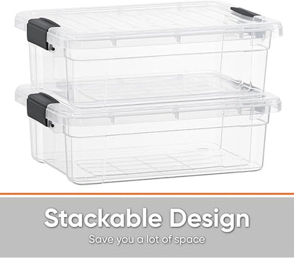Superio Storage Bins with Lids- 4 Pack, 4.5 Qt Clear Boxes - Image 4