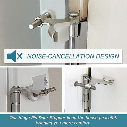 12 Pack Hinge Pin Brushed Nickel Door Stopper, Adjustable Heavy Duty Hinge Pin - Image 4