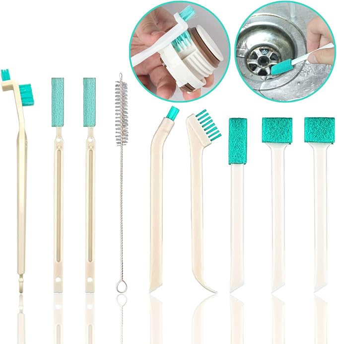 9 Pcs Small Household Cleaning Brushes by ELEMGULY, Deep Detail Crevice Brush by ELEMGULY