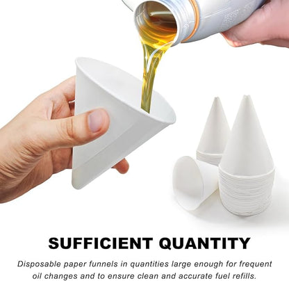 DXNQ 60PCS Disposable Engine Oil Funnels, Paper Cone Funnel Motor Oil Funnel - Image 5