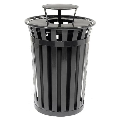 Global Industrial Heavy-Duty 36 Gallon Capacity Outdoor Metal Slatted Trash - Image 5