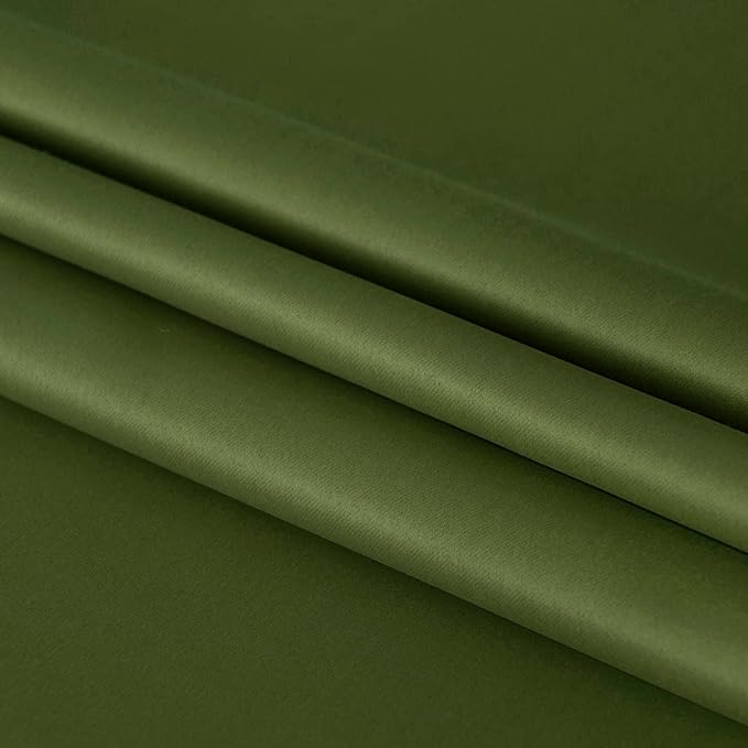 DWCN French Door Curtains – Rod Pocket Thermal Blackout Curtain for Doors with Glass Window, Kitchen and Patio Doors for Privacy, 54 X 72 Inches Long, 1 Curtain Panel with Tieback, Olive Green