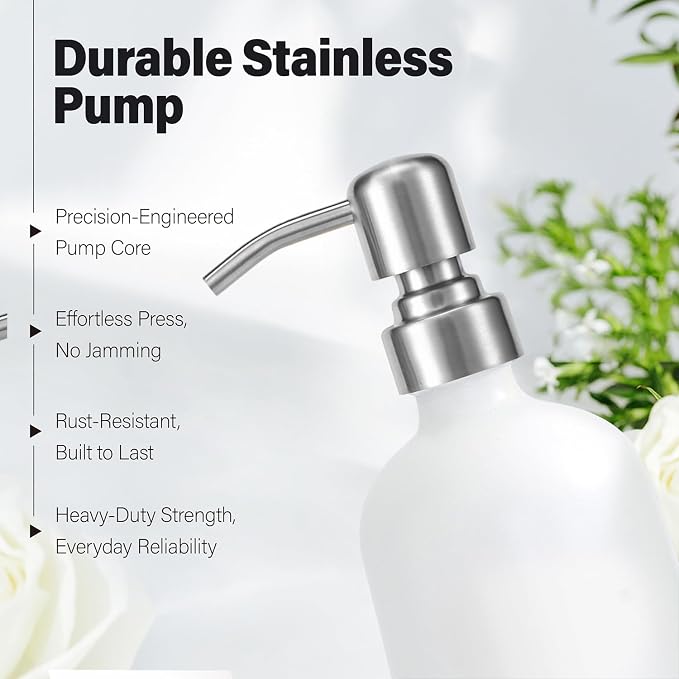 White Soap Dispenser Bathroom Set, Hand and Lotion Dispenser - Image 3