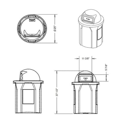 42 Gallon Round 100% Recycled Plastic Heavy-Duty Commercial Outdoor and Indoor - Image 8