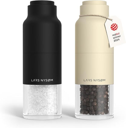 LARS NYSØM Salt and Pepper Grinder Set, Stainless Steel Manual Salt and Pepper by LN