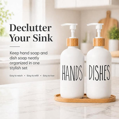 Dish Soap Dispenser for Kitchen Sink.Glass Hand Soap Dispenser, Modern - Image 3