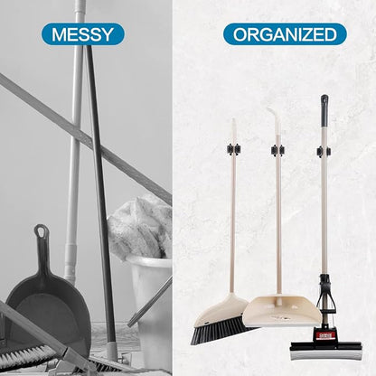 12PCS Broom and Mop Holder, Heavy Duty Garden Tool Organizer Rack Rake and - Image 4