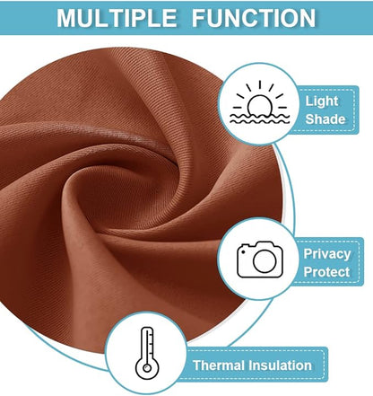 RYB HOME Orange Window Curtains 108 inches Length, Energy Efficient Rod Pocket - Image 5