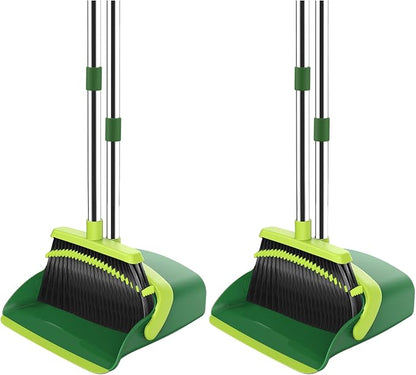 Broom and Dustpan Set, 52-in Long Adjustable Handle Broom Dustpan Combo by NACENA