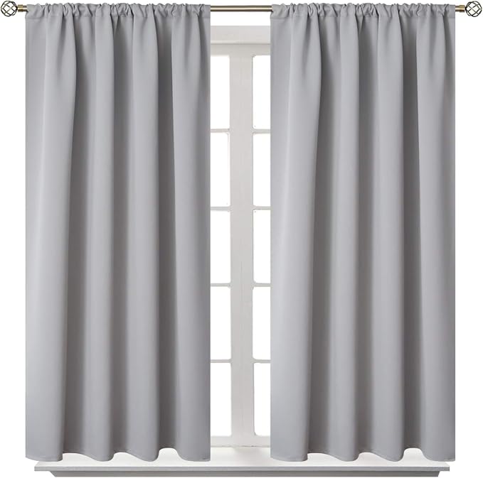 BGment Light Grey Blackout Curtains 54 Inches Long - Image 7