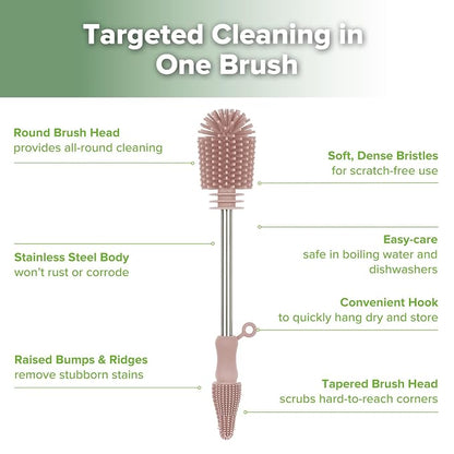 haakaa Cleaning Brush Silicone Bottle Brush Double-Ended Soft Silicone Bristles - Image 4