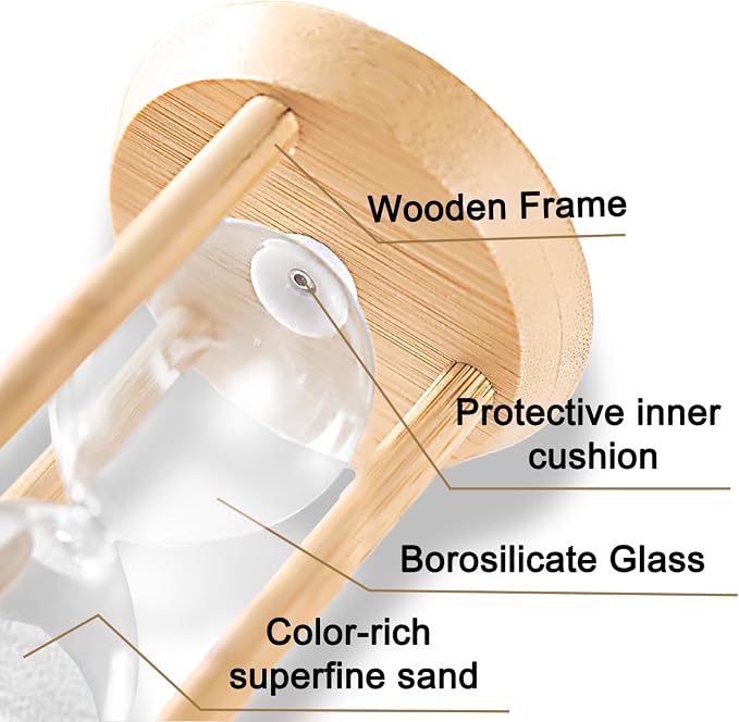 1 Minute Sand Timer Hourglass, 1 Min Wooden Sand Clock, One Minute Wood Hour - Image 4