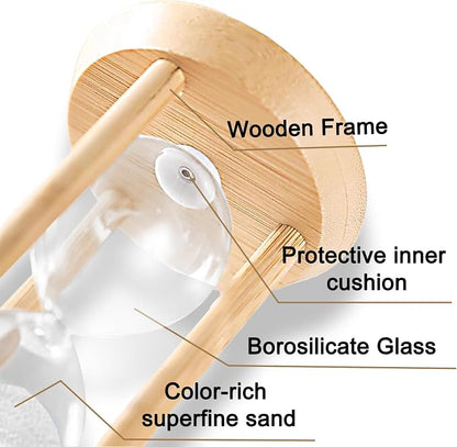10 Minute Sand Timer Hourglass, 10 Min Wooden Sand Clock, Ten Minute Wood Hour - Image 4