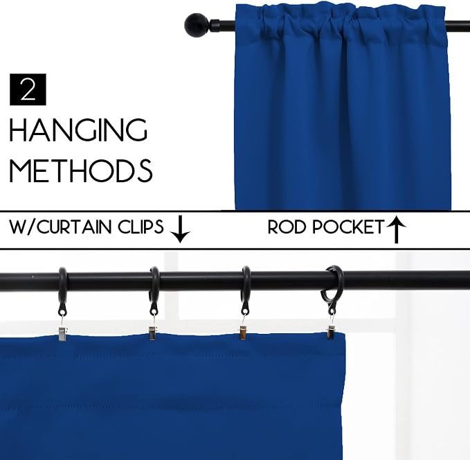 Pickluc Blackout Curtains 45 Inches Long 2 Panels, Room Darkening Tiers - Image 2