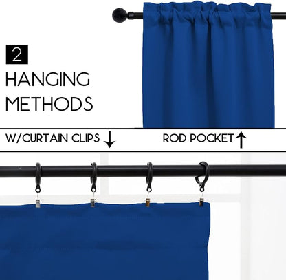 Pickluc Cafe Curtain 36 Inches Long, Rod Pocket Kitchen Curtain, Short Blackout - Image 2