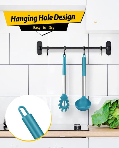 Silicone Pasta Fork and Ladle Spoon Set, Large Non Stick Kitchen Utensils - Image 6