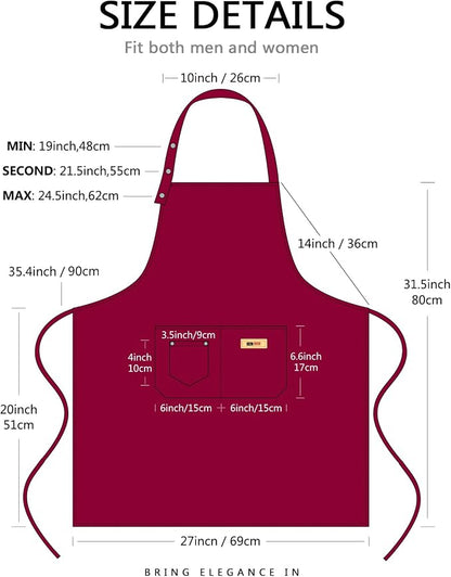 Yuubin Extra Large Aprons for Men Adjustable Button Apron - Image 6