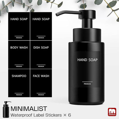 GMISUN Foaming Soap Dispenser, 10 Fl oz/300 ml Matte Black Glass Foaming Hand - Image 5