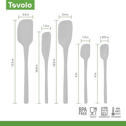 Tovolo Flex Core 5 Piece Silicone Spatula Set Heat Resistant All Silicone - Image 6