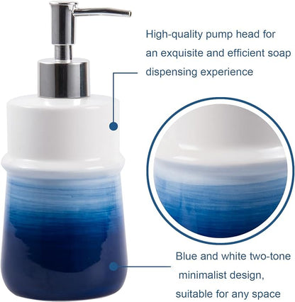 Navy Blue Ceramic Soap Dispenser - Image 3