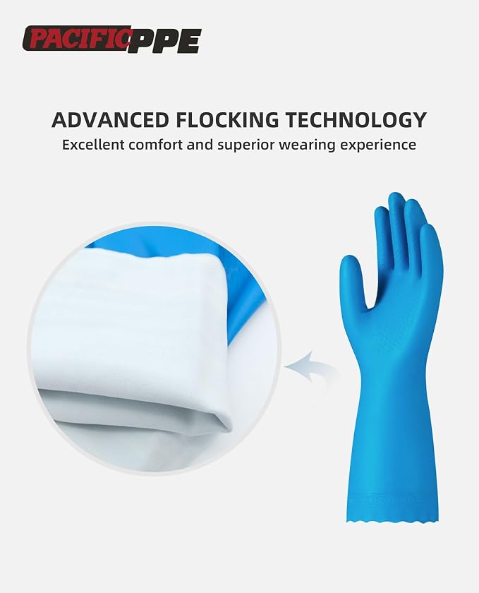 PACIFIC PPE 2 Pairs Reusable Dishwashing Cleaning Gloves - Image 2