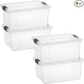 Superio Clear Storage Boxes with Lids, 20 Quart Plastic Container Bins for Organizing, Stackable Crates, BPA Free, Non Toxic, Odor Free, Organizers for Home, Office and Dorm, 4 Pack